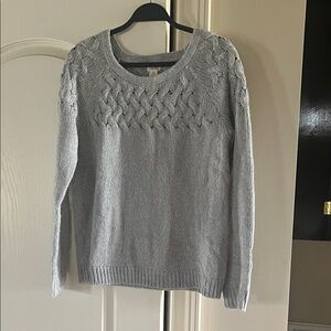 Mossimo Supply Co. Light Gray Cable Knit Sweater